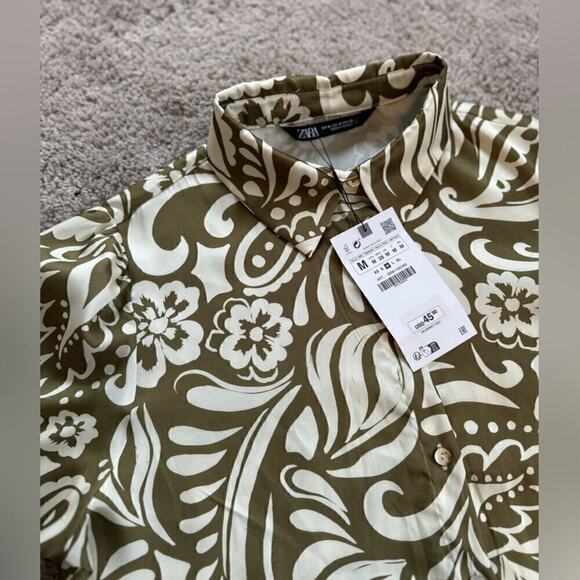ZARA PRINTED SHIRT - SIZE M - BRAND NEW WITH TAG - Picture 9 of 15